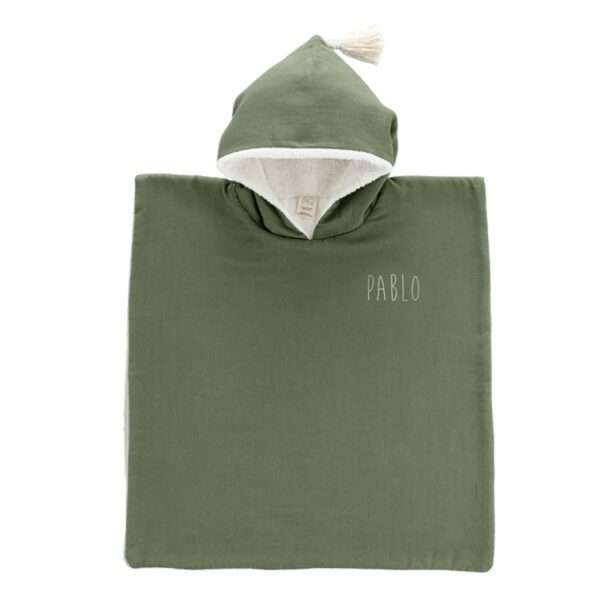 Poncho Olive blanche à perso PP