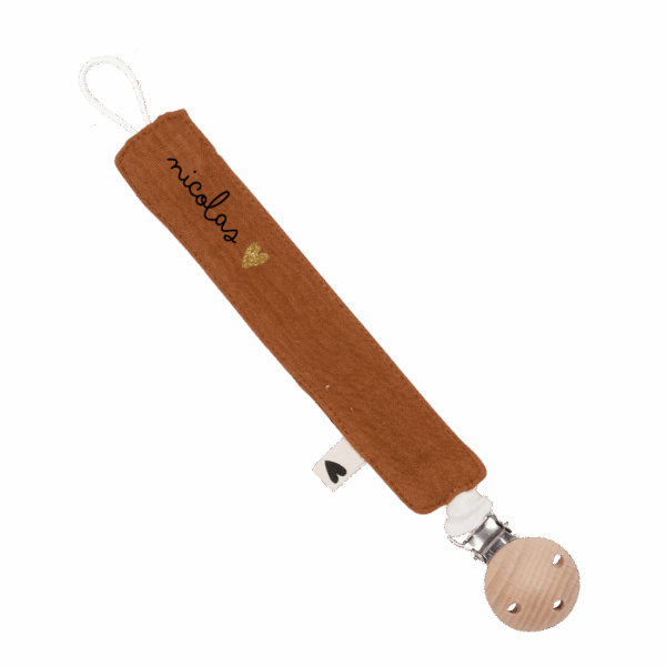 J&A - Attache tétine caramel