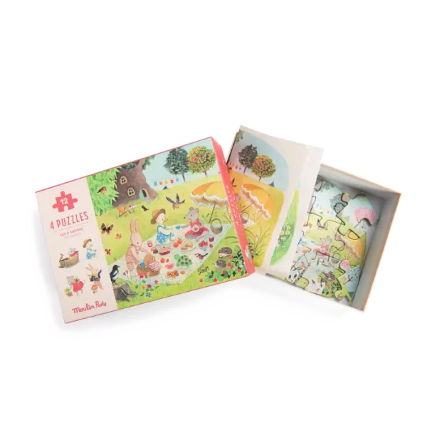 4 mini-puzzles des saisons 12 pièces - Moulin Roty