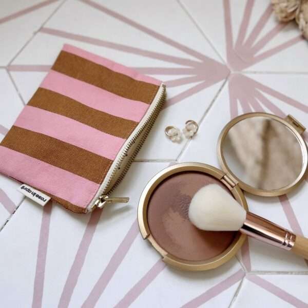 Porte monnaie rayures Rose in April - Strawberry/caramel