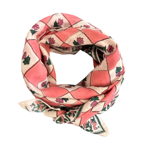 Foulard adulte maison Augustin - Flo pink 100cm