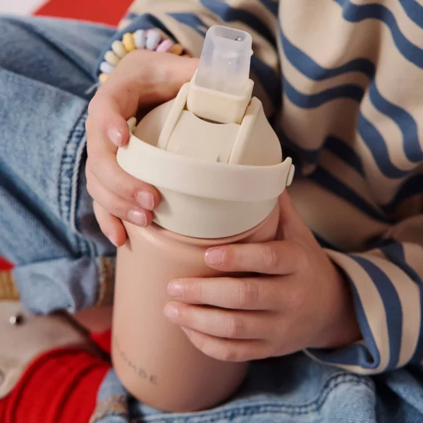 Gourde enfant personnalisé "Cool kid" bois de rose - Petit Picotin
