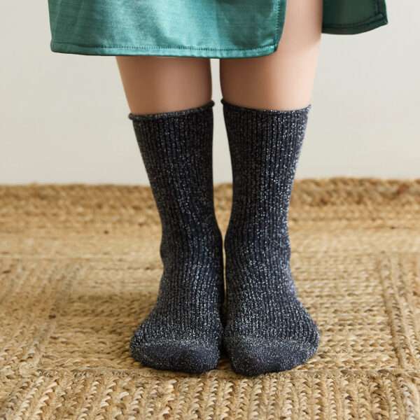 Chaussettes Lurex paillettes en Lyocelle écologique Grises anthracites - Klue