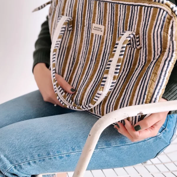 Sac travel Maison Augustin - Stripe kaki