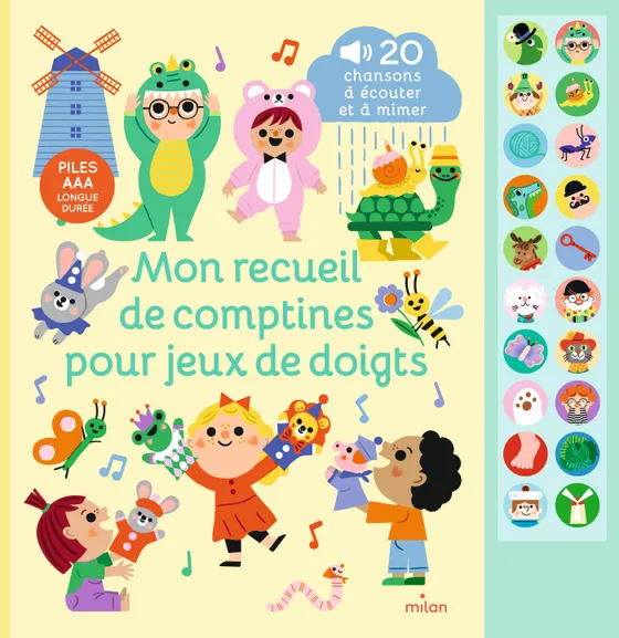 Mon grand livre sonore - Mon recueil de comptines pour jeux de doigts