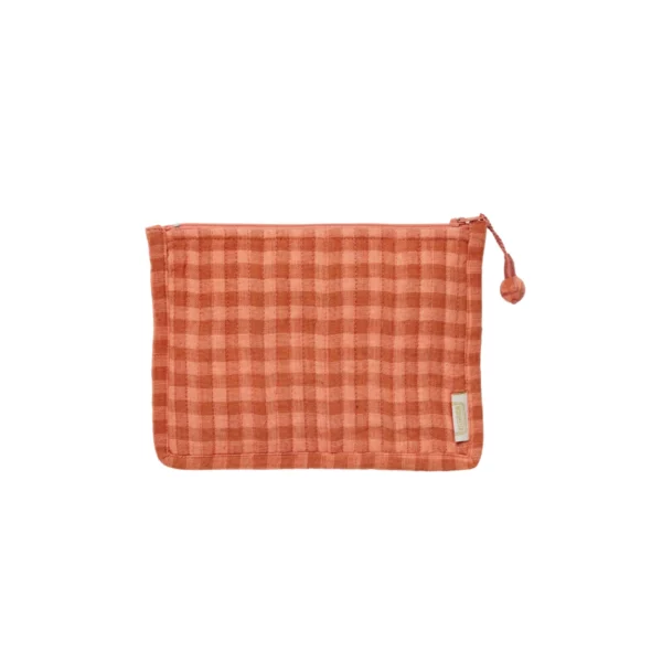 Petite pochette - Vichy rose terracotta - Bonheur du jour