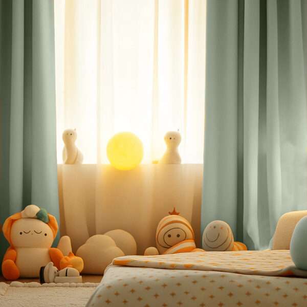 La Parure de Fenêtre Vert Tendre – Gaze de Coton Bio