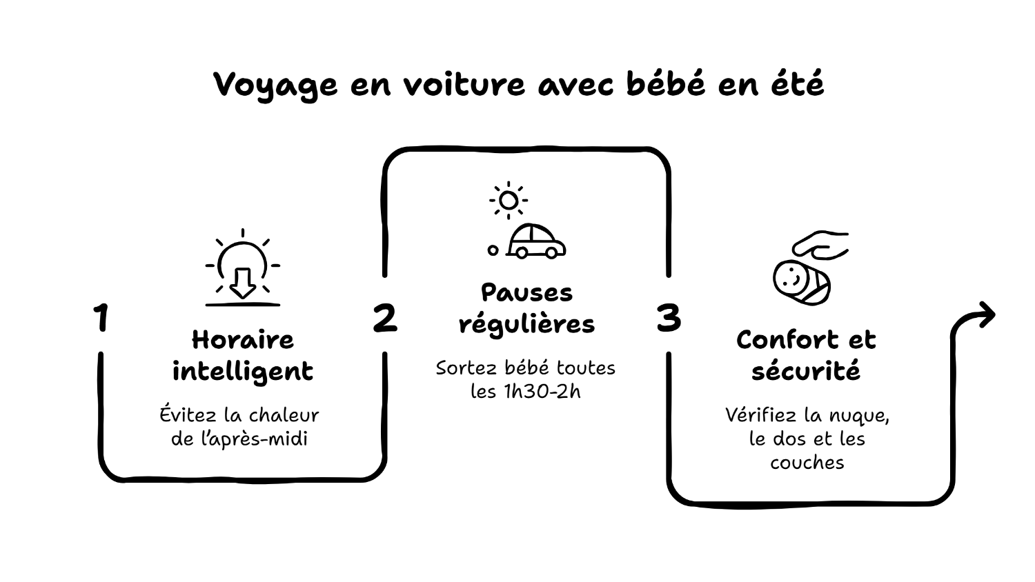 Voyage en voiture avec bébé en été : horaires et pauses