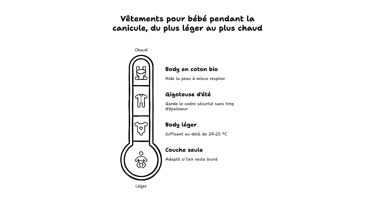 Habiller bébé la nuit en cas de canicule